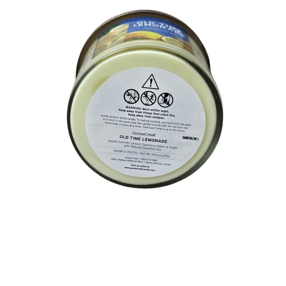 GooseCreek Old Time Lemonade 3-Wick Soy Wax Essential Oil Jar Candle NEW - Picture 3 of 5